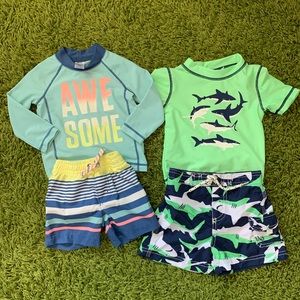 Two Carter’s Size 12 Months Boys Swinsuits
